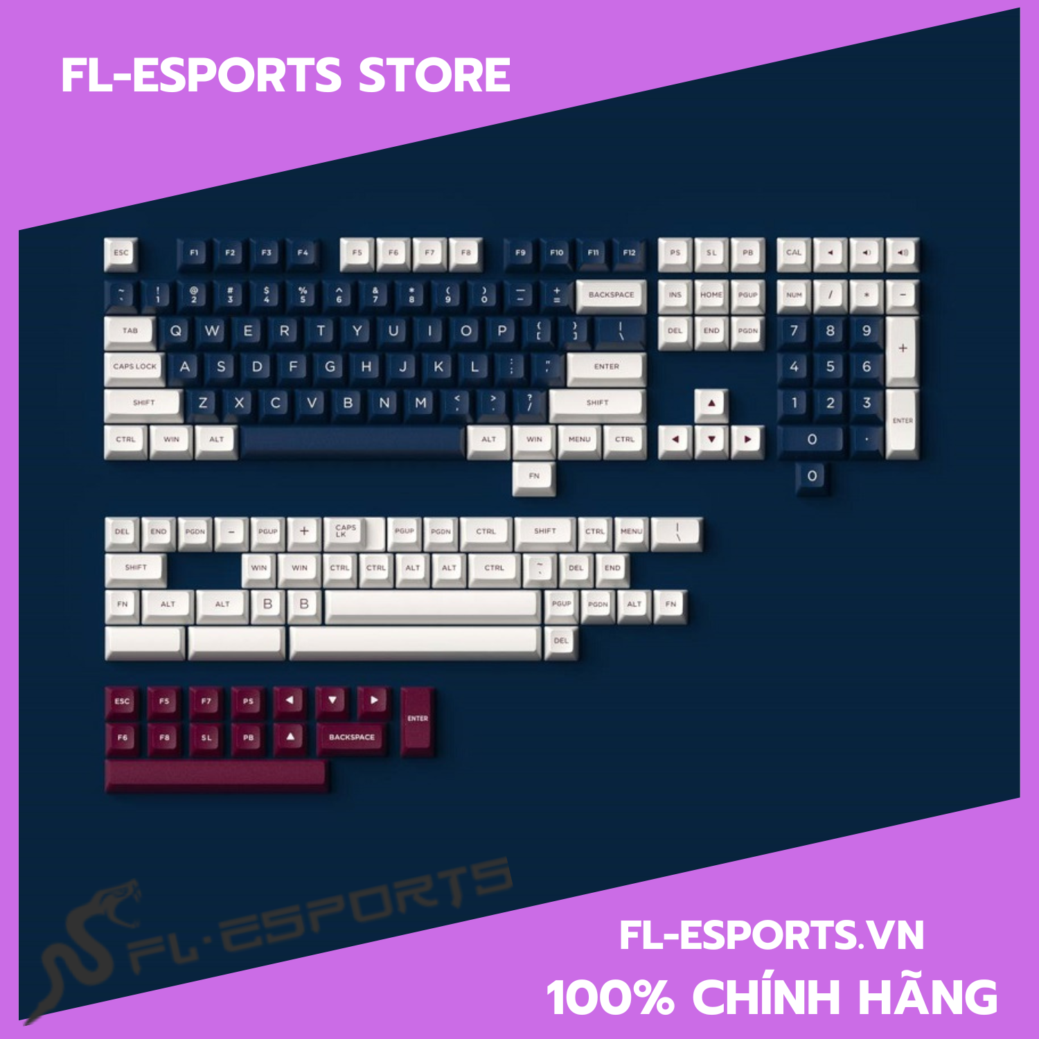 Bộ Keycap bàn phím FL-Esports Metal Heart - Hàng chính hãng