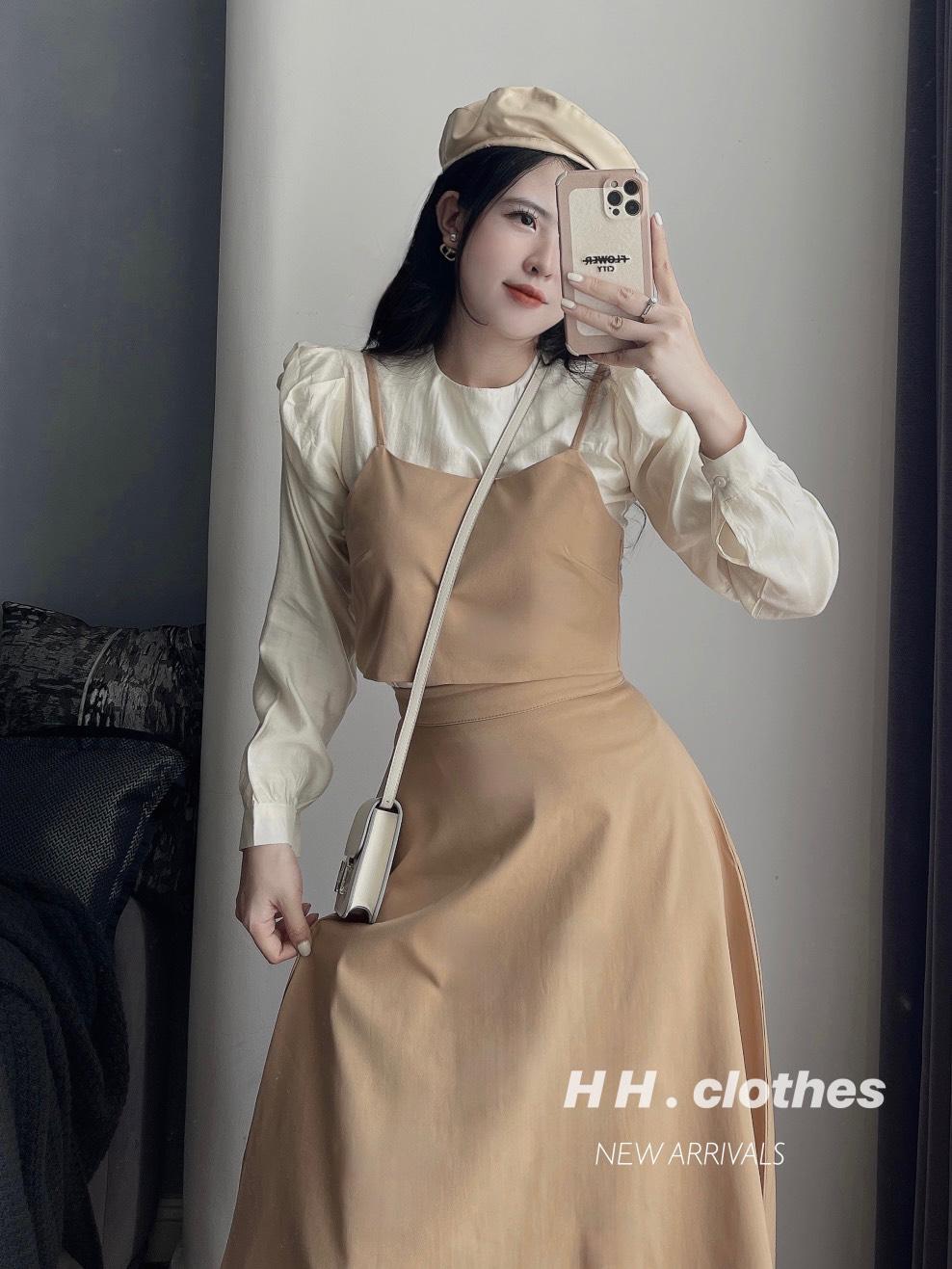 SET ĐI CHƠI, SET 2 MÓN ÁO KIỂU PHỐI KẾT HỢP CHÂN VÁY DÀI CỰC TIỂU THƯ