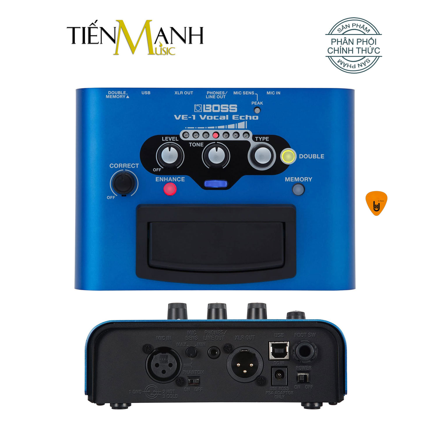 Boss VE-1 Vocal Echo Stompbox Tạo tiếng vang vọng và chỉnh Tone, Giọng cho Ca sỹ - Bàn đạp Phơ Guitar Reverb and Delay Effects Processor VE1 Singer Hàng Chính Hãng - Kèm Móng Gẩy DreamMaker