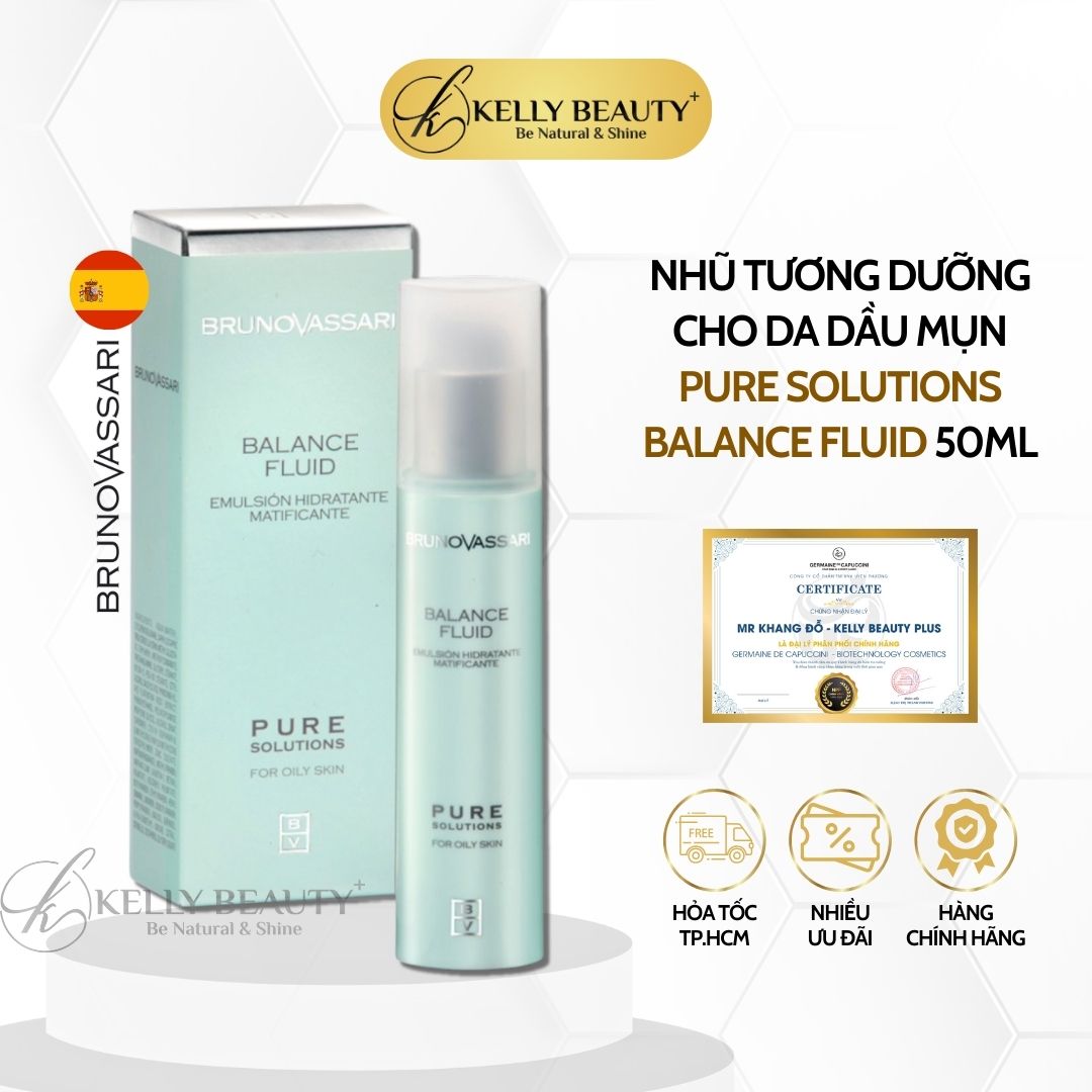 Nhũ Tương Dưỡng Ẩm Cho Da Dầu Mụn Bruno Vassari Pure Solutions Balance Fluid | Kelly Beauty