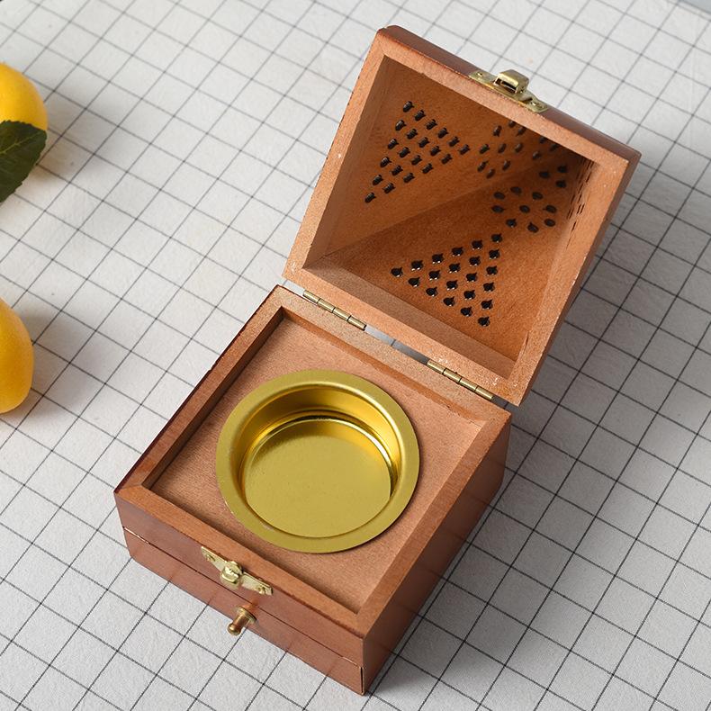 Hộp đựng hương bằng gỗ hình kim tự tháp sáng tạo Hộp đựng hương bằng gỗ rỗng