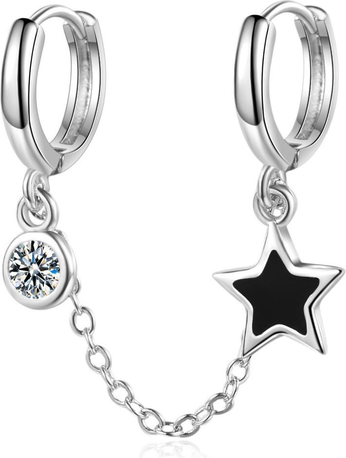 Bông tai nữ ngôi sao năm cánh phối dây xích