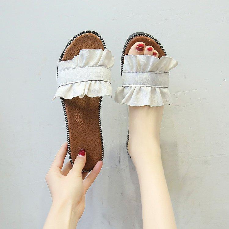 Giày Sandal Đế Bằng Mũi Tròn Thời Trang Theo Phong Cách Hàn Quốc