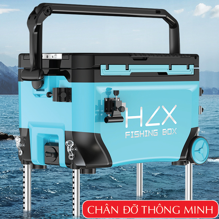 Thùng câu đài kiêm ghế thể tích 36L mẫu mới 2022,thùng câu đài HZX giữ nhiệt cực tốt cao cấp, kèm ghế ngồi tựa model mới