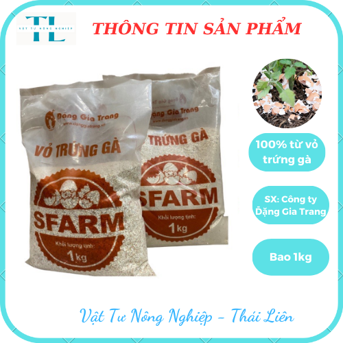 Vỏ Trứng Gà SFARM (Đã Qua Xử Lý) Cung Cấp Canxi Và Khoáng Chất Cho Cây Trồng - Gói 1KG