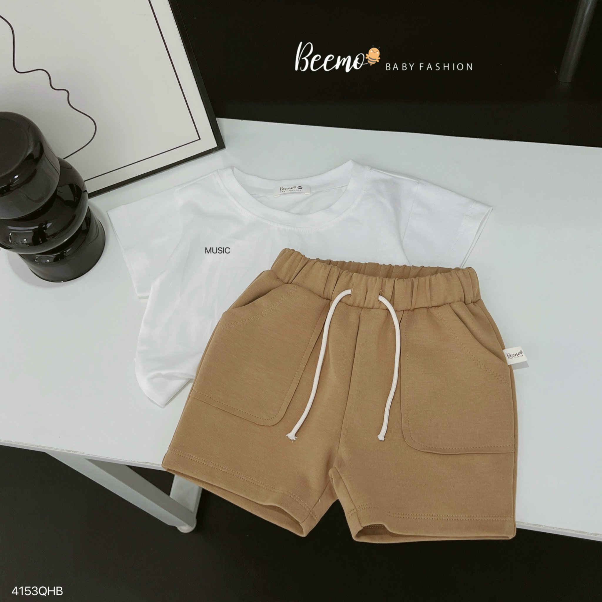 Quần short bé trai size đại 1-6 tuổi họa tiết túi và dây vải cotton mềm co giãn kiểu dáng khỏe khắn thời trang