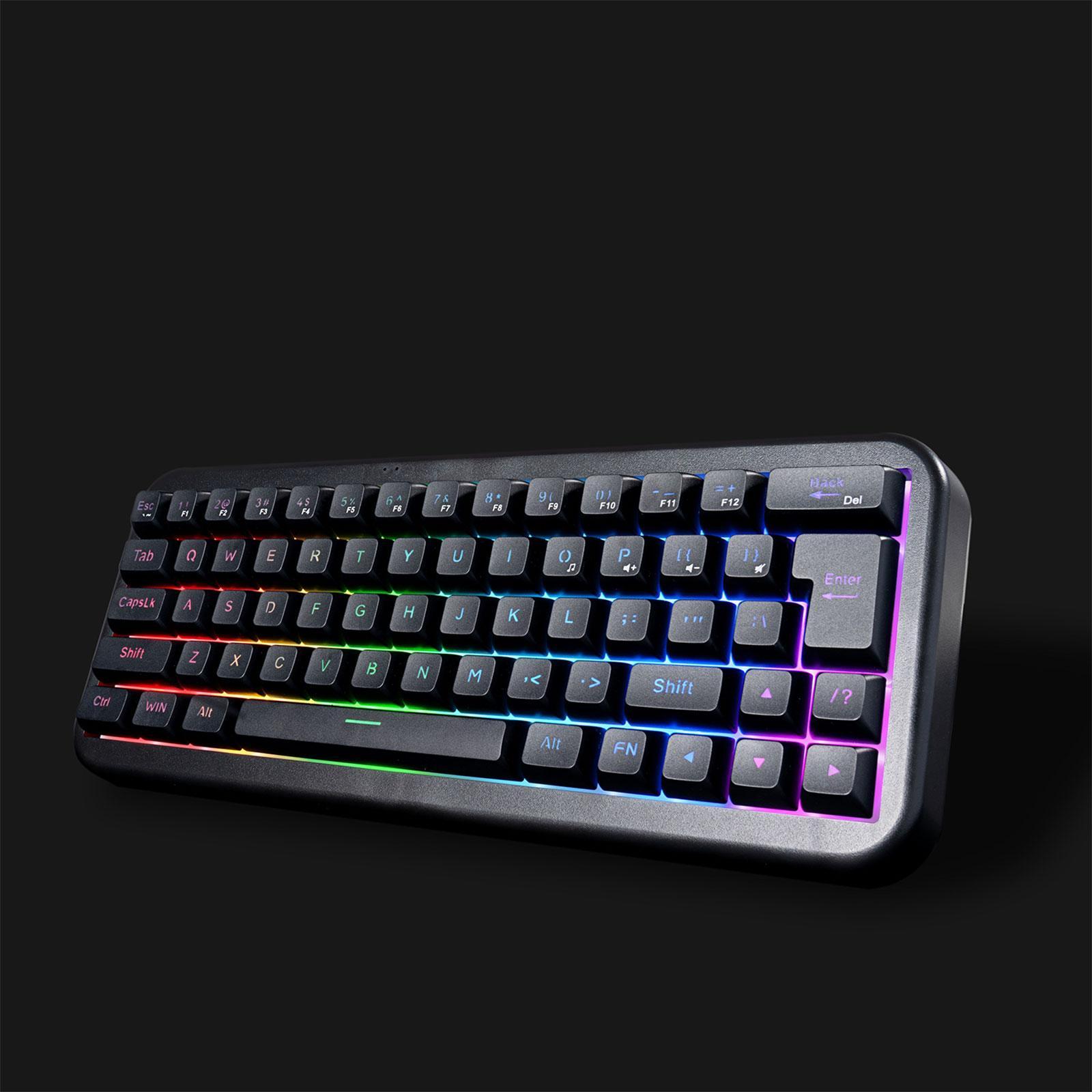 2.4G Wireless Keyboard W/ Wrist Cushion Support 63 Keys for Desktop PC Home Office