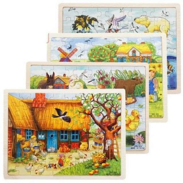 Đồ chơi xếp ghép hình tranh ghép 60 miếng bằng gỗ