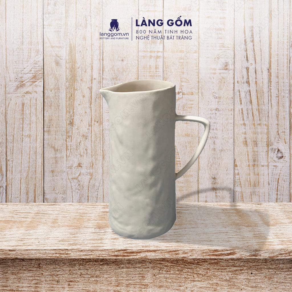 Bình hoa, lọ hoa Gốm sứ Bát Tràng cao cấp Men mát dáng bình sữa trơn làm quà tặng, trang trí - Làng Gốm Bát Tràng