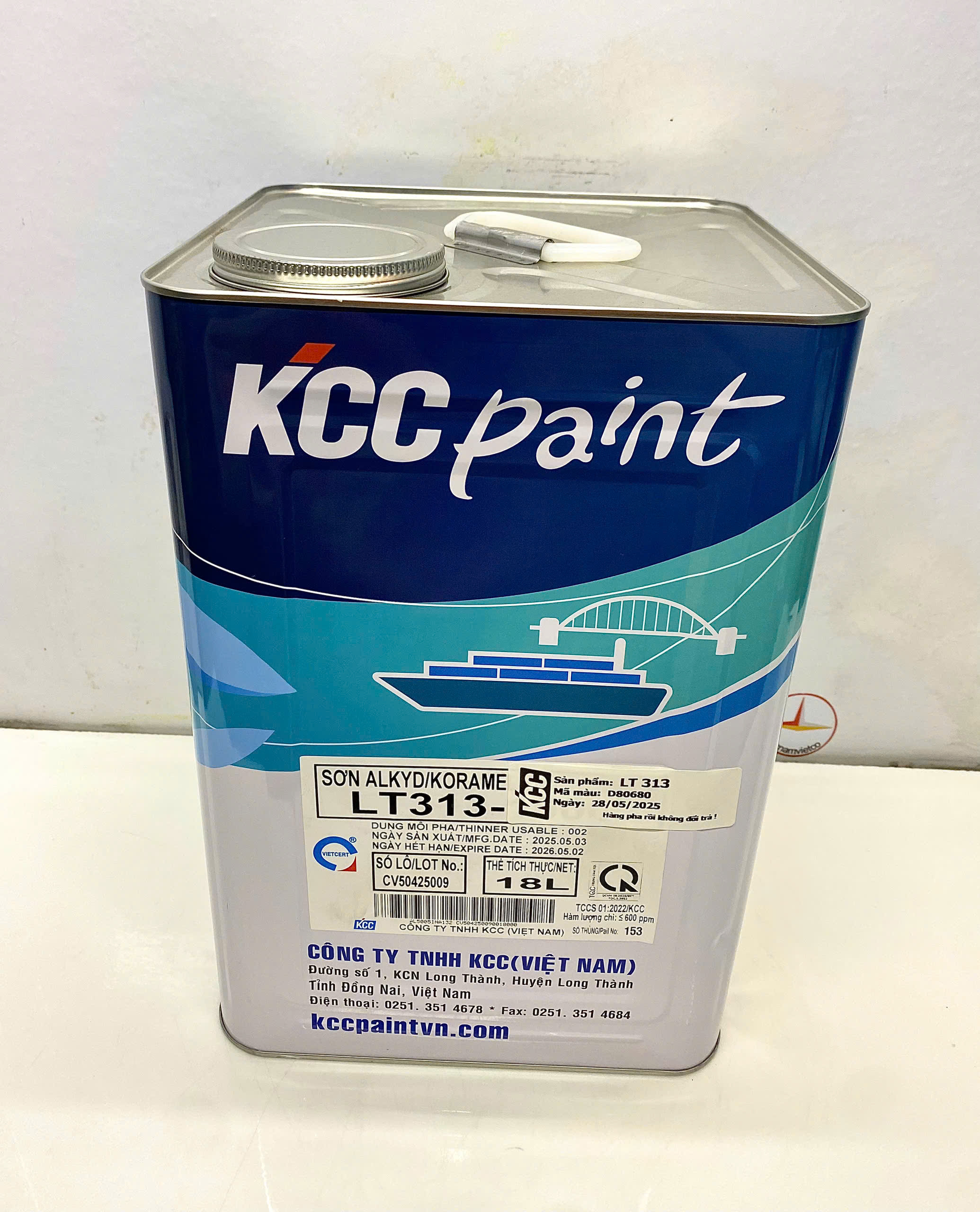 Sơn Alkyd KCC LT313 Base A màu xám D80680 _18L