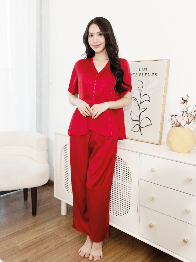 Đồ Ngủ Nữ Bộ Pijama Quần Dài Tay Ngắn Lụa Cao Cấp Mặc Nhà Đẹp Mềm Mịn Thấm Hút Thoáng Mát – HAN CLOSET