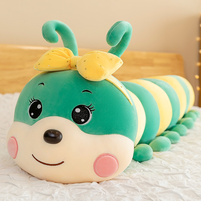 Gấu Bông Con Sâu Đeo Nơ Siêu Mềm Siêu Xinh Vải Miniso Siêu Mềm Mịn Cao Cấp - Gối Ôm Con Sâu Đeo Nơ Dễ Thương Cho Bé