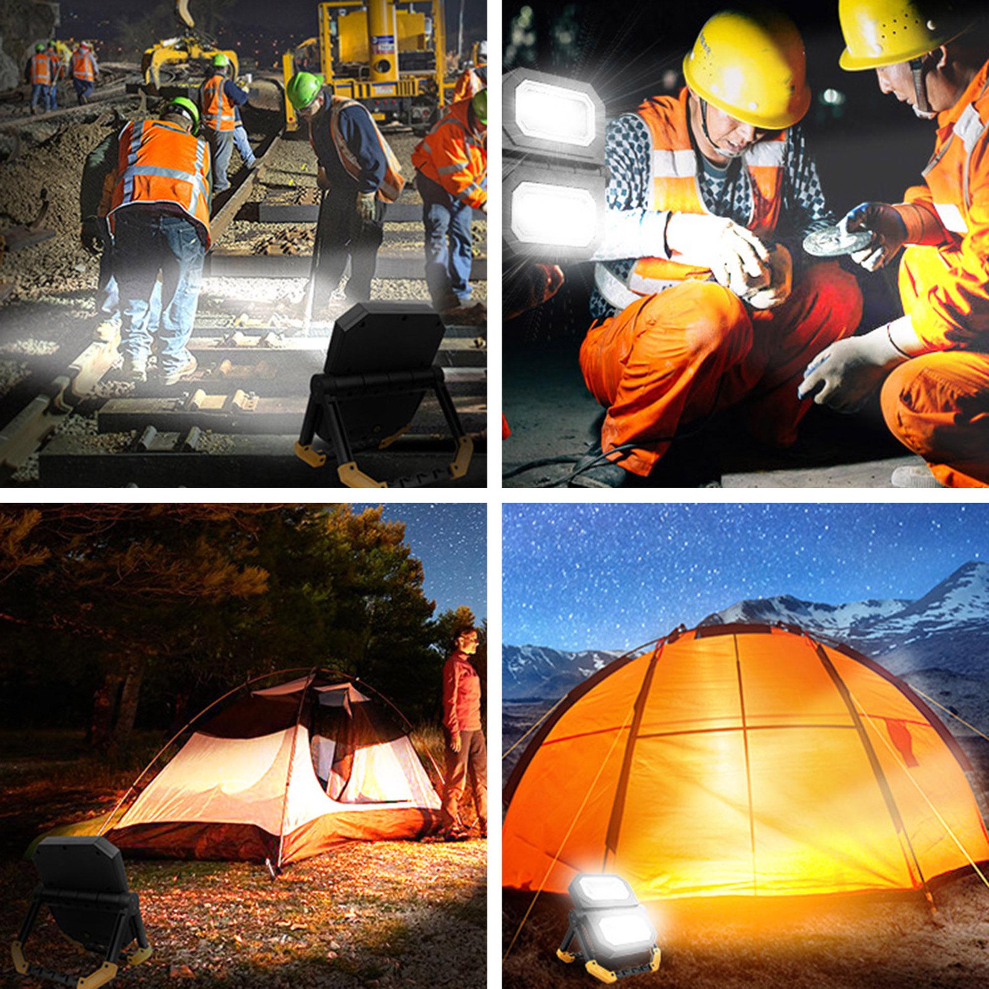 Đèn LED di động IP65 không thấm nước có thể sạc lại, 2 chế độ điều chỉnh ánh sáng màu xanh/màu đỏ ánh sáng