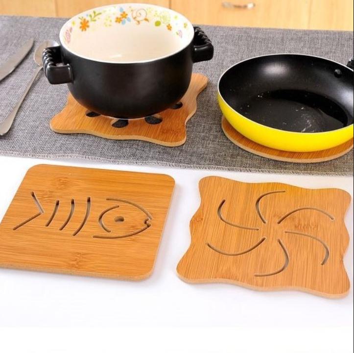 Miếng Lót Ly Cốc Bằng Gỗ Cách Nhiệt Chống Trơn Trượt, Hoạ Tiết Sang Trọng, Nhiều Kiểu Dáng Thương Hiệu Gosashi-MLG
