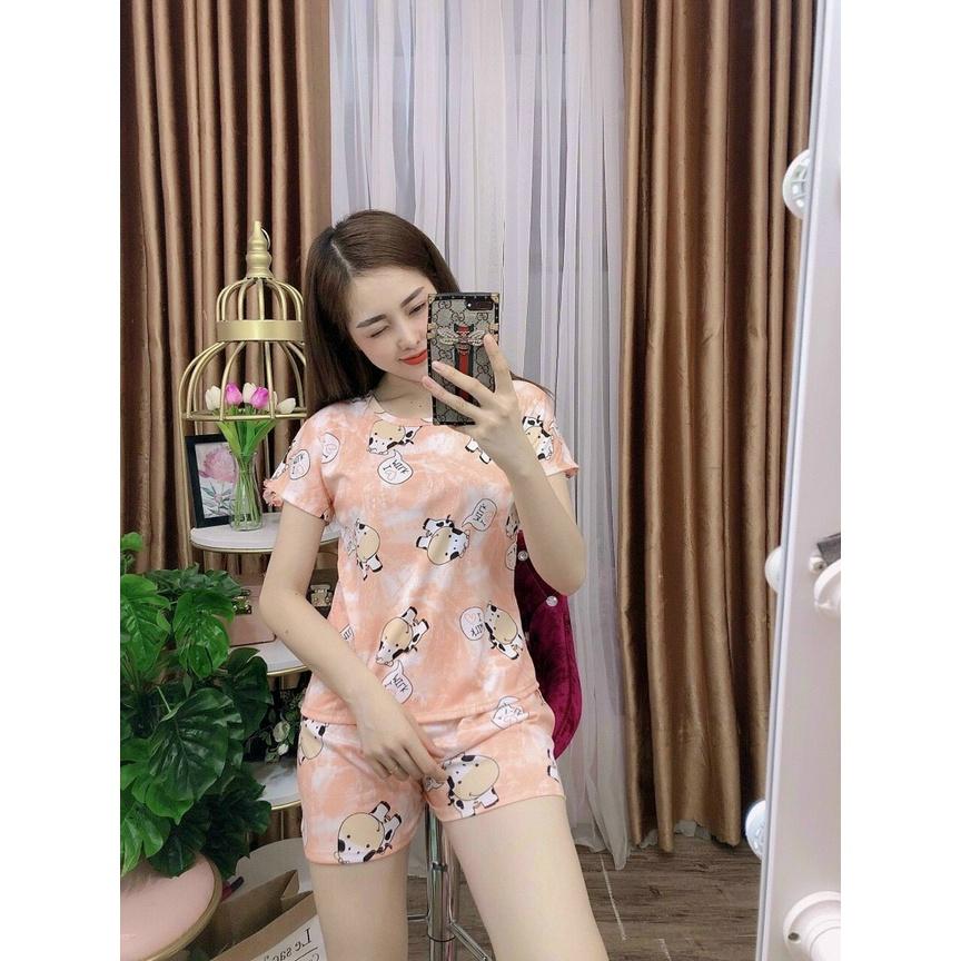 SET ĐỒ BỘ NỮ CON BÒ SỮA NHIỀU MÀU MẶC Ở NHÀ, MẶC NGỦ FREESIZE 30KG - 50KG