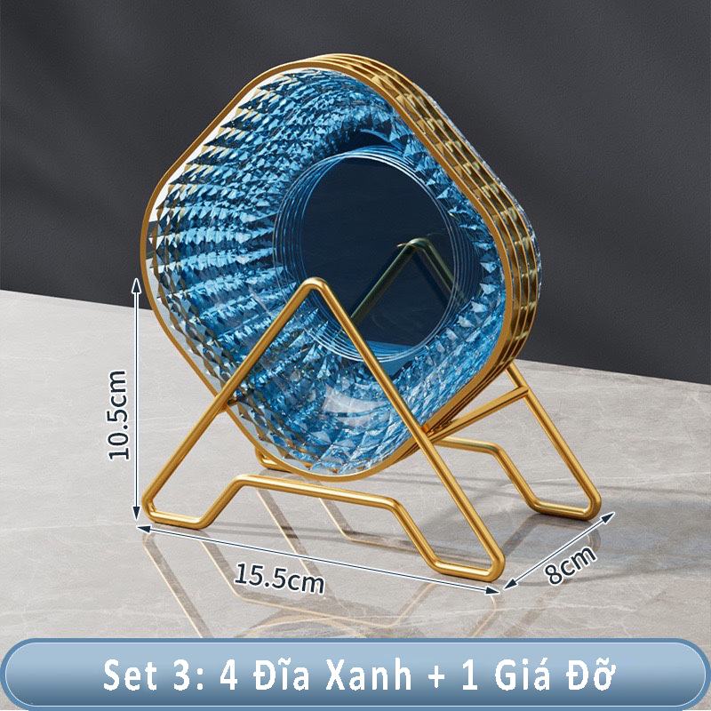 Combo 4 Đĩa Vuông Đựng Đồ Chất Liệu Nhựa, Đựng Đồ Đa Dụng