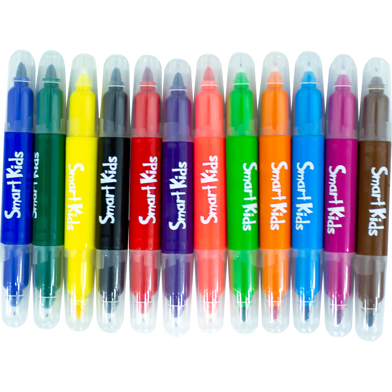 BÚT LÔNG MÀU 2 ĐẦU RỬA ĐƯỢC - SMART KIDS WM06