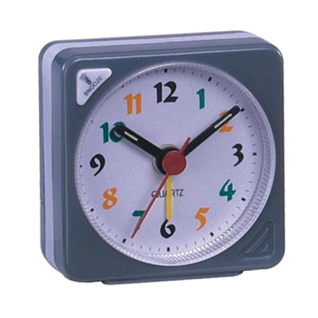 2pcs Travel Alarm Clock Gradient Table Clock Snooze With Nightlight-Blue