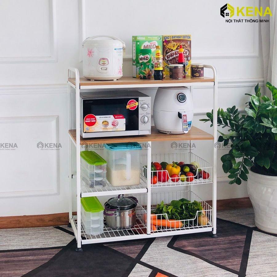 Kệ để lò vi sóng, kệ để nồi chiên không dầu KENA phủ sơn tĩnh điện cao cấp chống gỉ KN 139-2