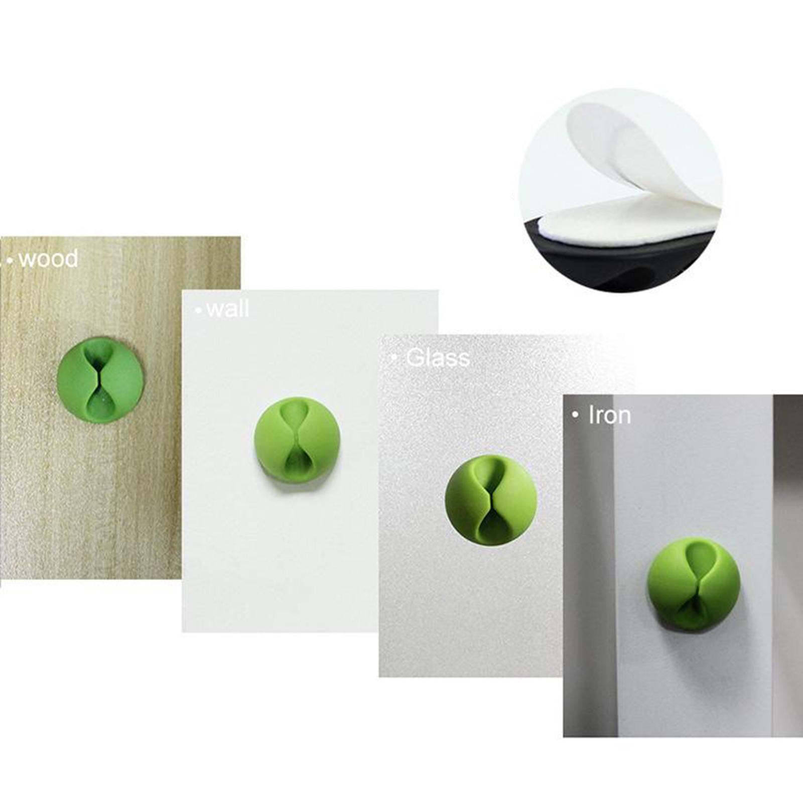 6x Cable Clip Desk Winder Tidy Organiser Phone Wire USB Charger Holder Adhesive