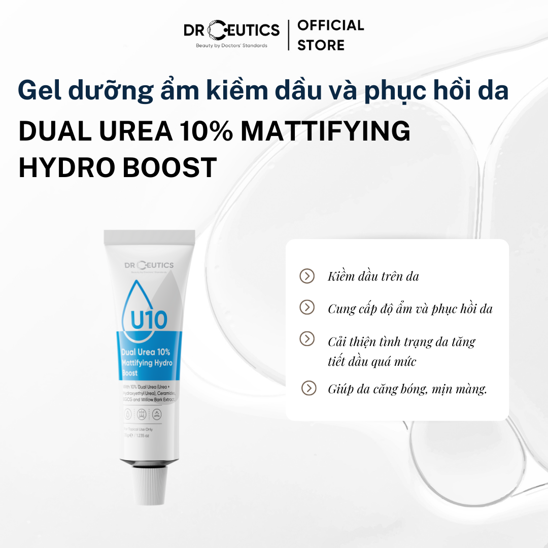 DRCEUTICS Gel Dưỡng Ẩm Kiềm Dầu Và Phục Hồi Da Dual Urea 10% Mattifying Hydro Boost