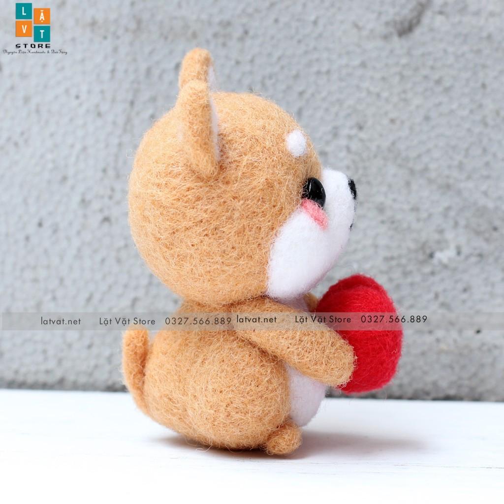 Len chọc có hướng dẫn 5 bé LỚP HỌC SHIBA - NEEDLE FELTING SHIBA CLASSES, món quà handmade ý nghĩa