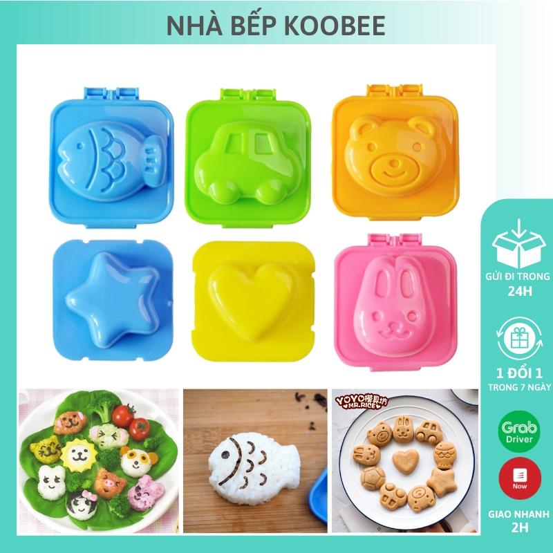 Khuôn cơm Bento, đậu hũ non, làm bánh - Bộ khuôn cơm cho bé ăn dặm KooBee (AD14