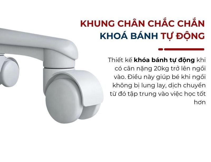 Ghế học sinh chống gù đa năng Juno sofa nâng hạ chiều cao tay gạt CT G104 có khóa bánh trọng lực, xoay 360 độ