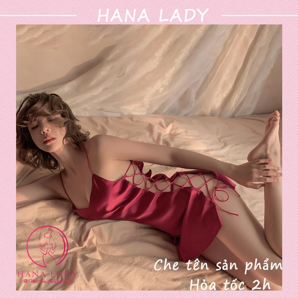 Váy ngủ sexy, đầm ngủ lụa dây đan cao cấp VN503