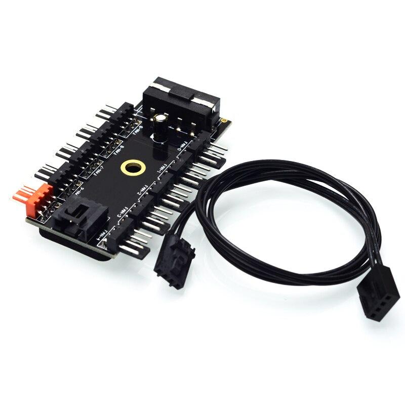 Bộ chia nguồn quạt tản nhiệt 15Pin SATA IDE sang 10 cổng 4pin 4P 3Pin HUB