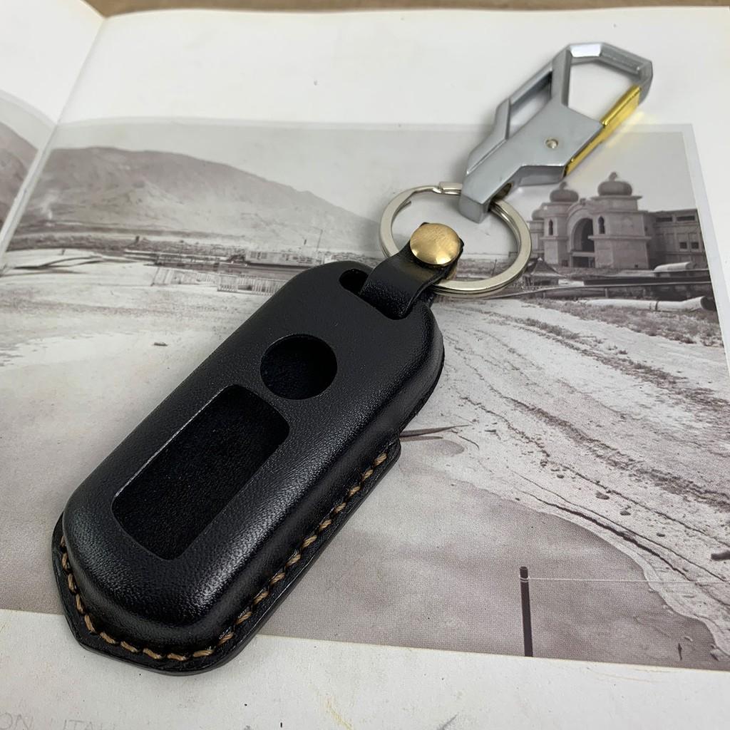 Vỏ bao chìa khóa SH - đồ da thủ công - màu đen - da bò thật DT325