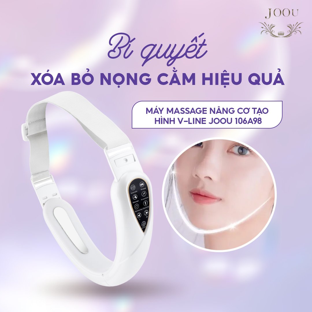 Máy Massage Nâng Cơ Mặt Vline tự nhiên JOOU 106A98 Công nghệ EMS 15 cấp độ, 5 chế độ Massage, 5 tia hồng ngoại - Công Nghệ Nhật Bản