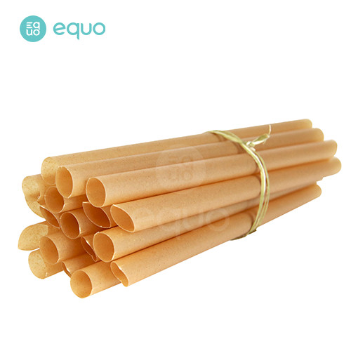 Ống hút bã mía EQUO không tan trong nước thùng 1000 ống size trà sữa 12*200mm