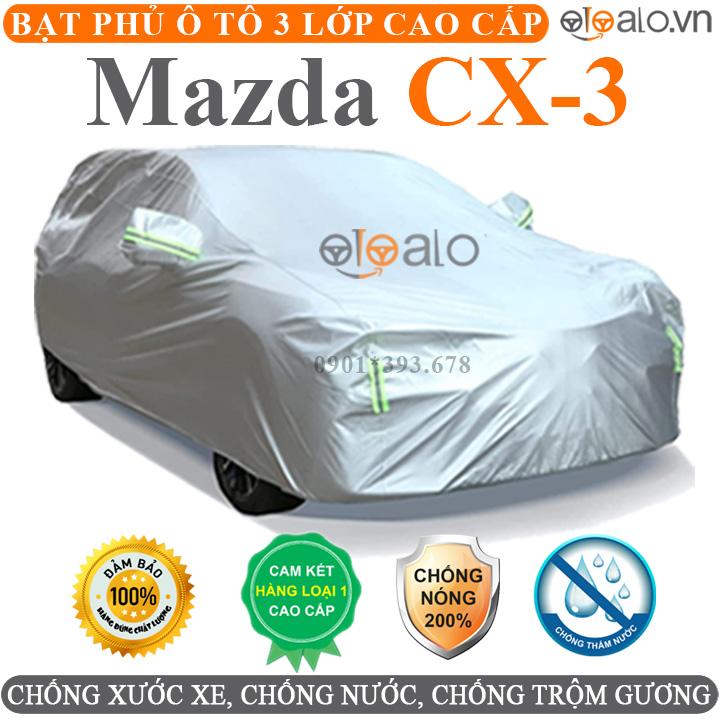 Bạt phủ xe ô tô Mazda CX3 vải dù 3 lớp CAO CẤP BPXOT