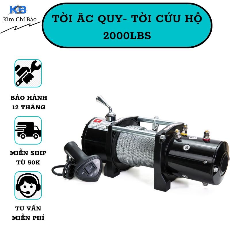 Tời Ắc Quy, Cứu Hộ Ô Tô 2000lbs Nguồn 12V-24V