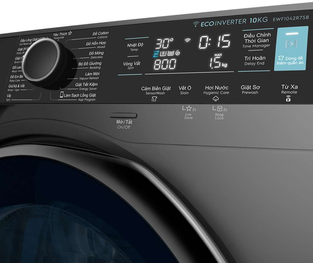 Máy giặt Electrolux Inverter 8 kg EWF8024P5SB - Hàng chính hãng - Giao HCM và 1 số tỉnh thành