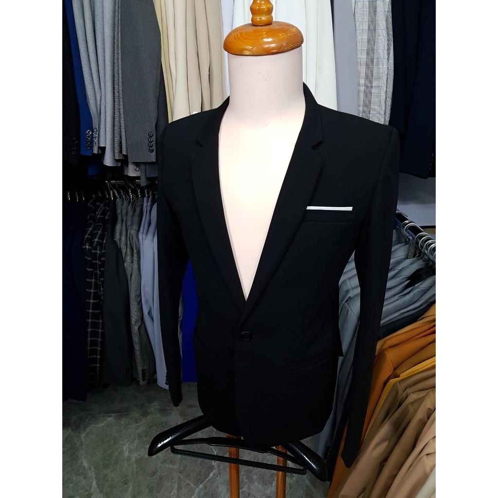 Áo vest nam form ôm body màu đen tuyền chất vải dày mịn co giãn