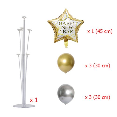 TRỤ BONG BÓNG TRANG TRÍ NĂM MỚI HAPPY NEW YEAR