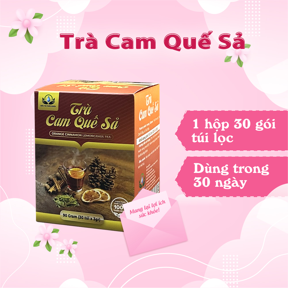 Trà Cam Quế Sả Mix Hộp 30 Gói Túi Lọc Của Siêu Thị Thiên Nhiên Tốt Tiêu Hoá, Giữ Ấm Cơ Thể