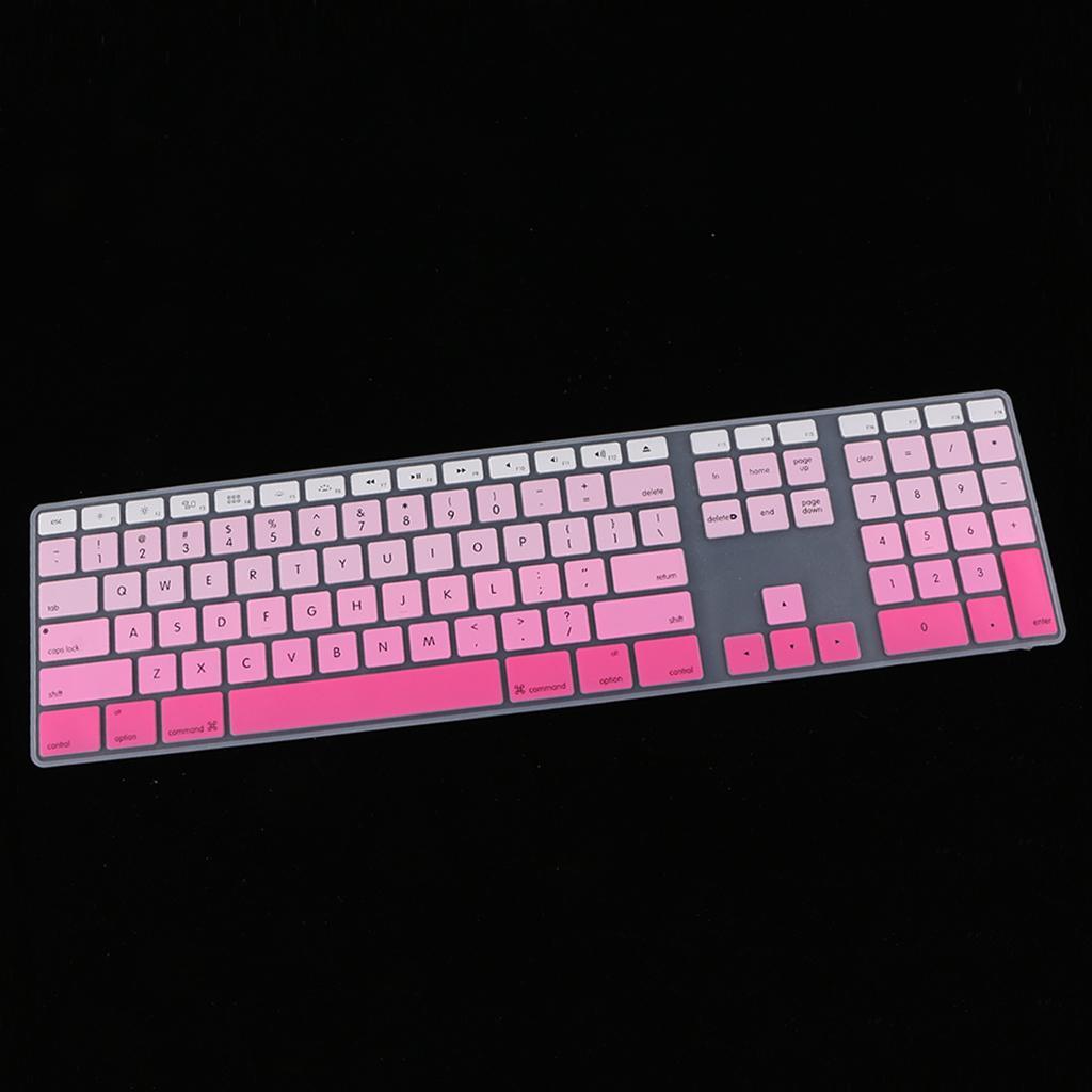 2 Pieces Silicone Keyboard Cover Skin for iMac USB Keyboard A1243 Pink+Blue