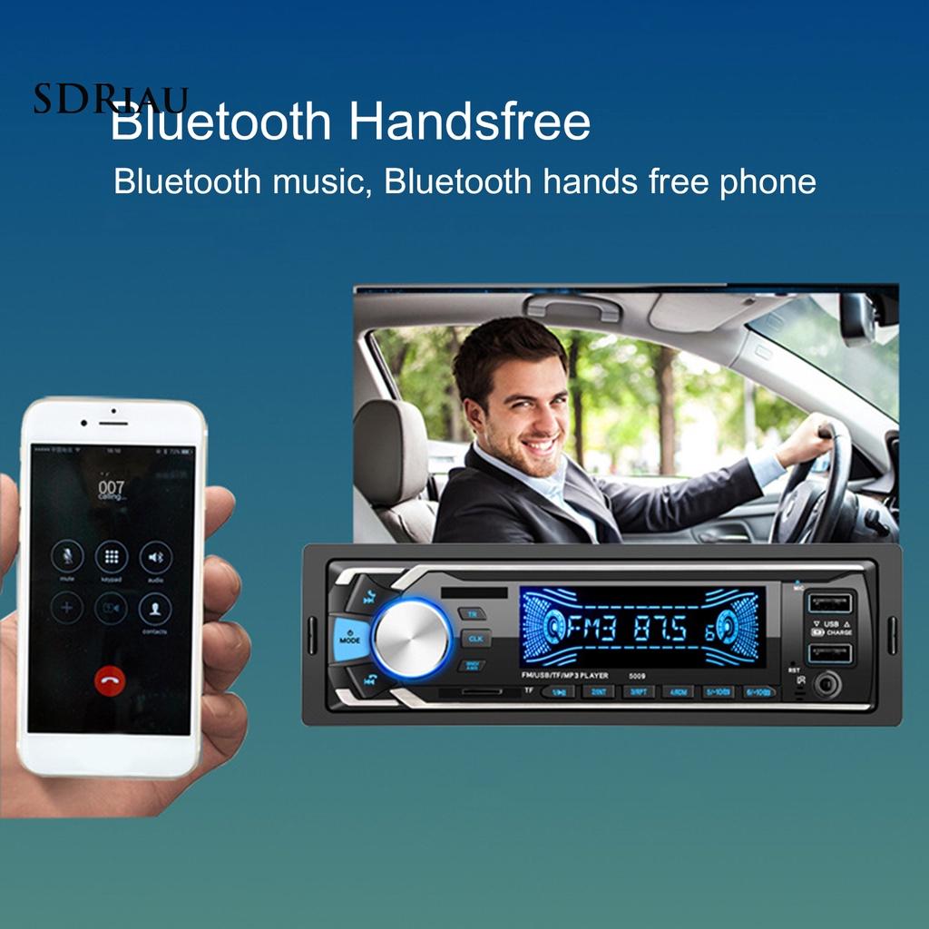 *QCDZ* 5009 12V Car MP3 Player Fast Charging Dual USB Bluetooth Speaker Colorful Radio Player for Vehicles