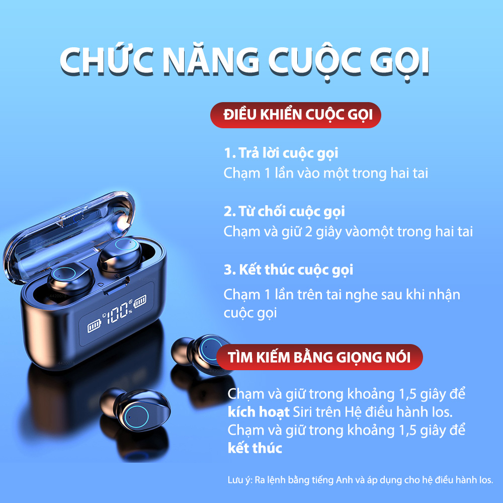 Tai Nghe Bluetooth Chơi Game Nghe Nhạc Xem Phim Tập Gym, Âm Thanh 3D Có Đèn Led, Điều Khiển Cảm Ứng, Chống Nước, Kiêm Pin Sạc Dự Phòng - Hàng Chính Hãng