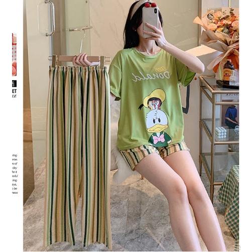 Bộ đồ ngủ nữ đẹp SET 3 CHI TIẾT - Đồ bộ mặc nhà dễ thương - Thời trang mùa hè QUẢNG CHÂU cao cấp giá rẻ