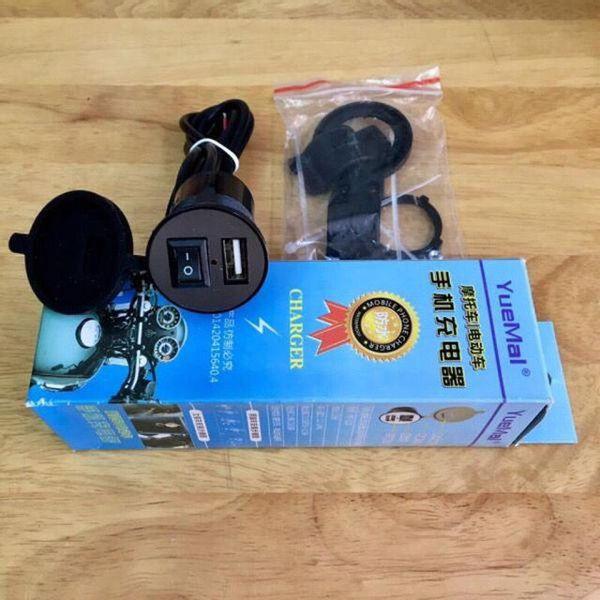 Sạc Điện Thoại Trên Xe Máy 2.1A Có Công Tắc.