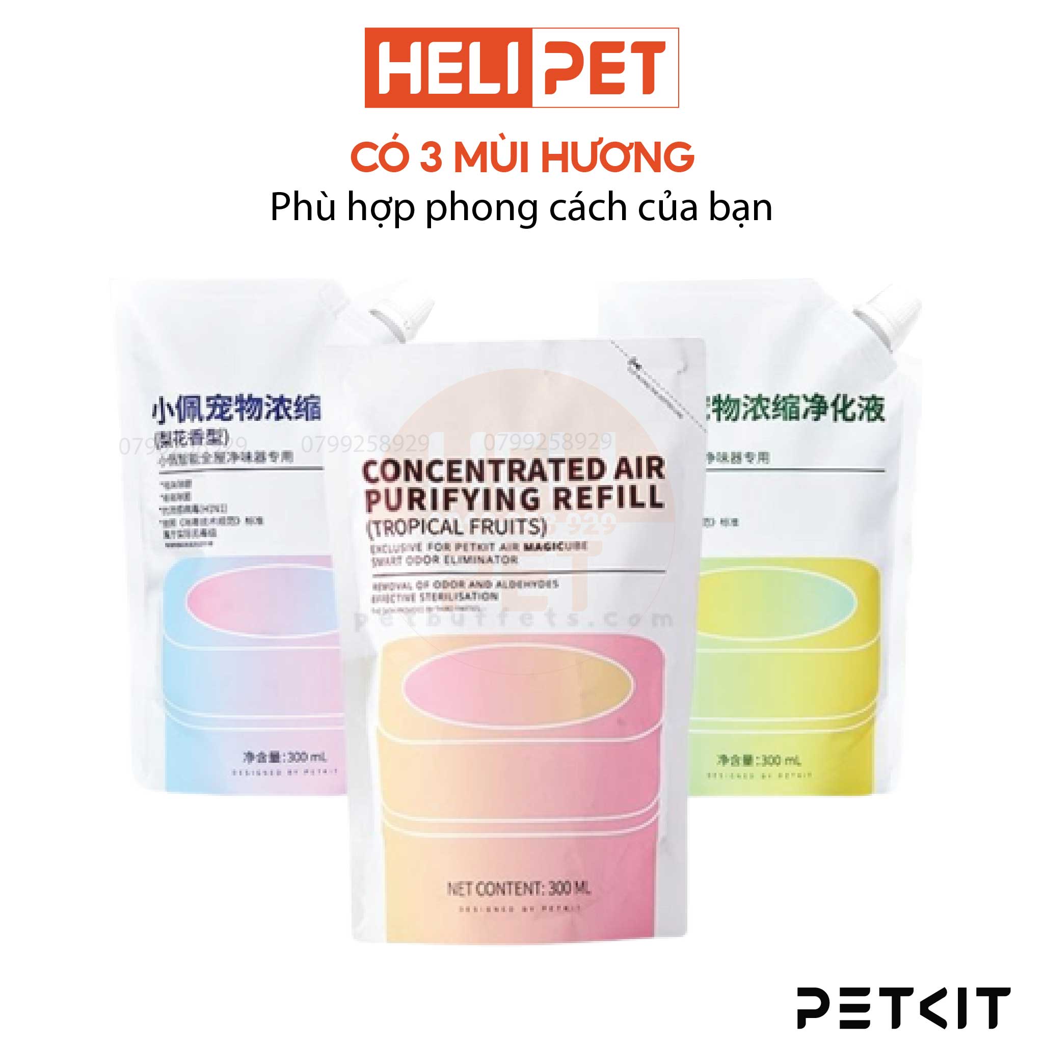 Tinh Dầu Máy Khử Mùi PETKIT Air Magicube Liquid Refill 300ml dùng 1 tháng - HeLiPet