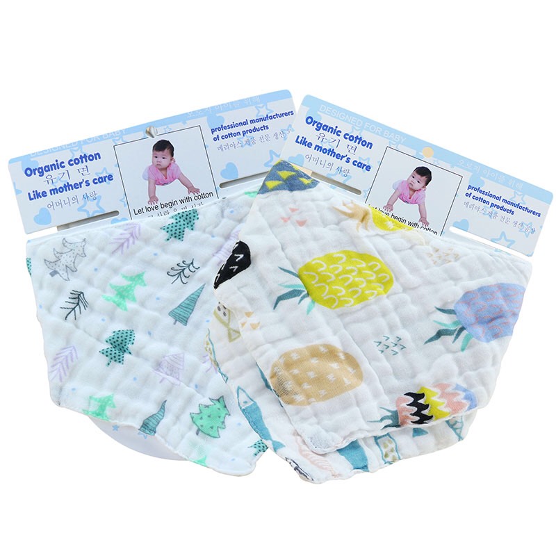 Set 2 Khăn Yếm Tam Giác Organic Cotton Cho Bé