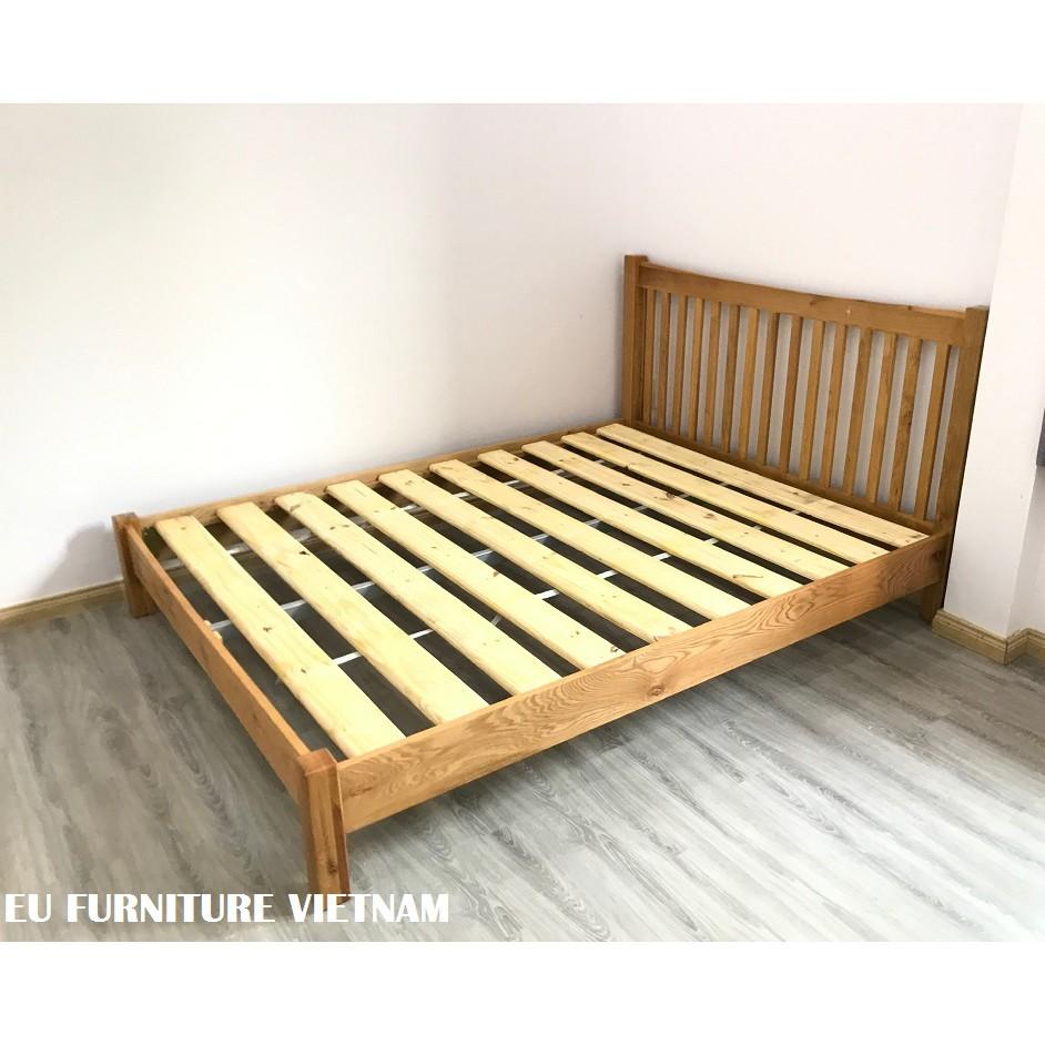 Giường nan dọc gỗ sồi Mỹ 1m2x2m