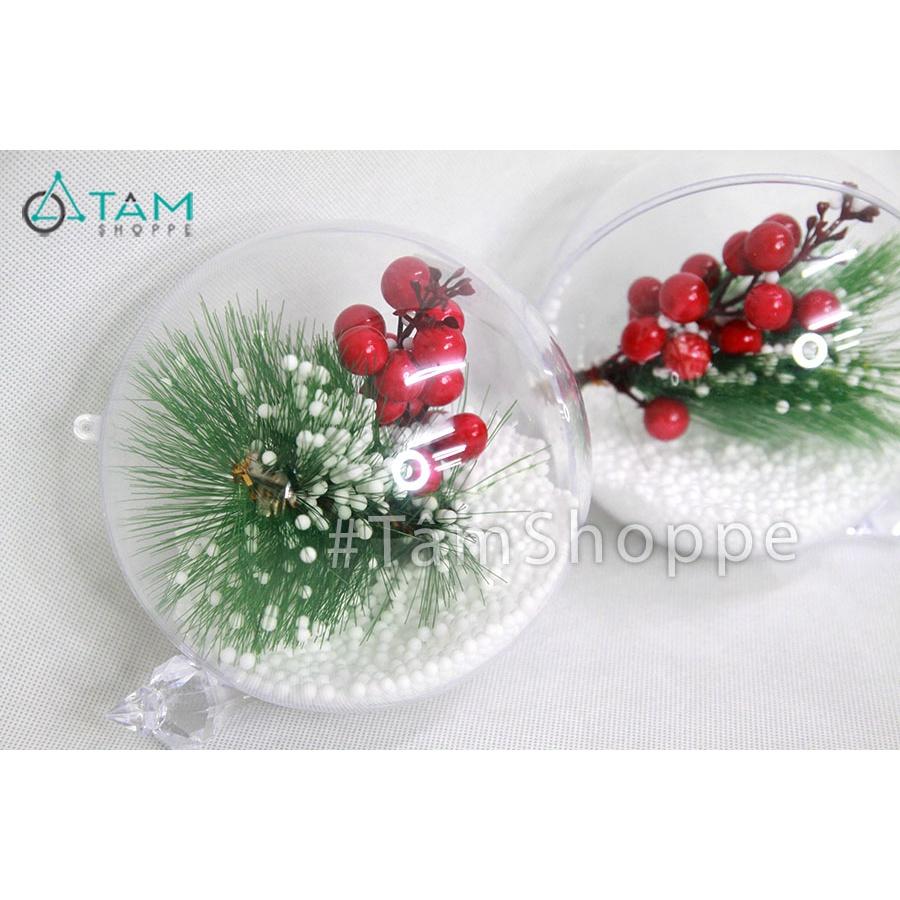 Trái châu trang trí noel trong suốt gắn phụ kiện X-TRCH-21