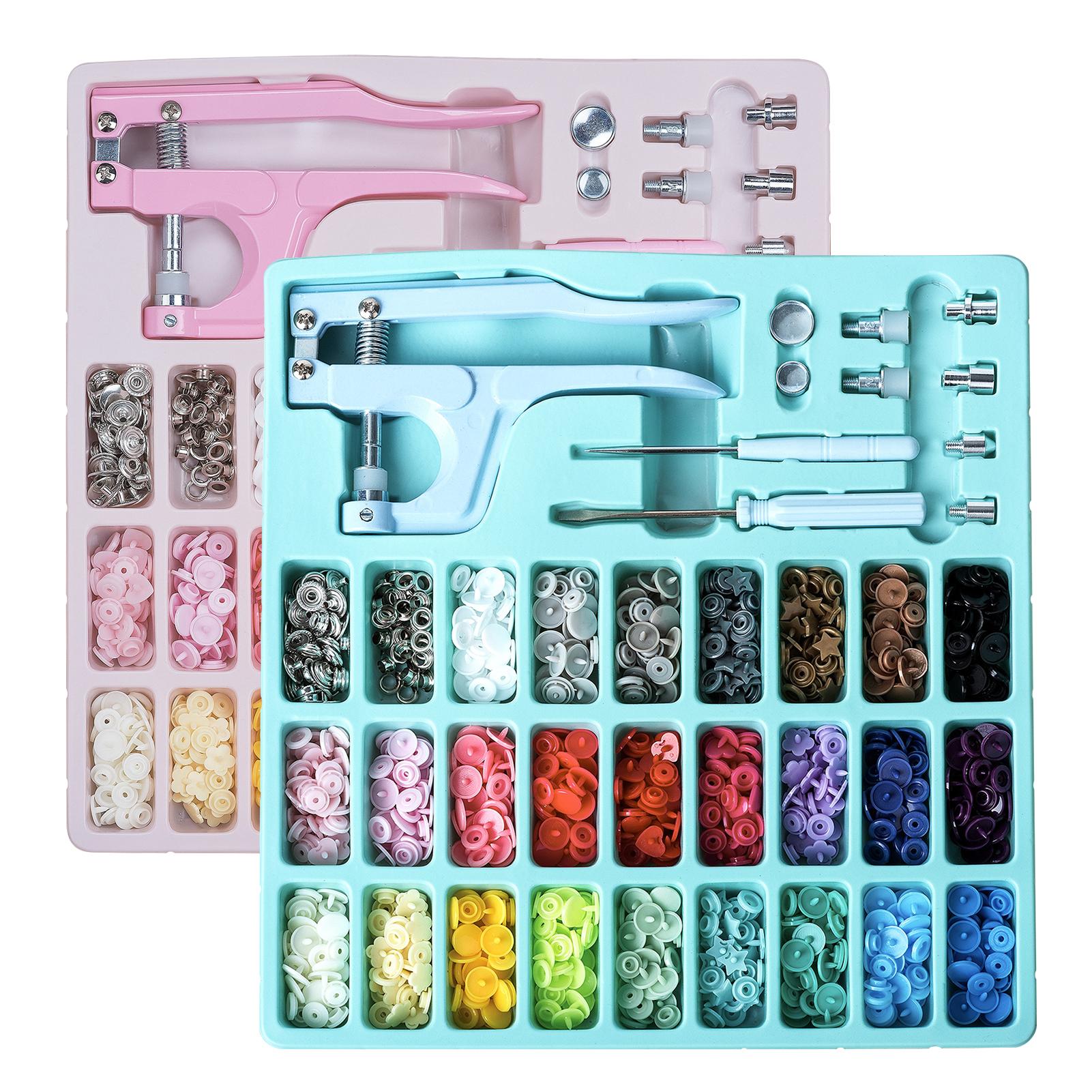 Plastic and Metal Snap Buttons with Snaps Pliers Set,300 Sets Plastic and Metal Snap Buttons for Sewing and Crafting