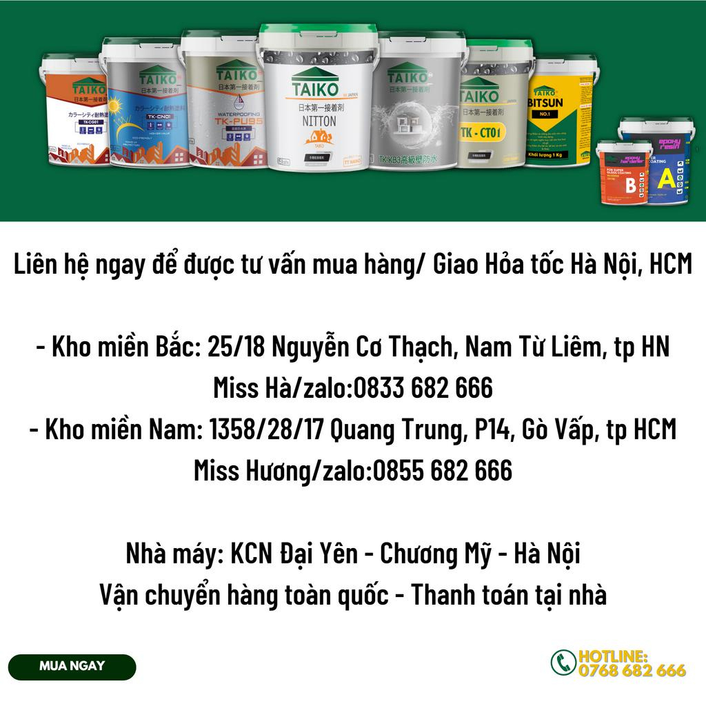 [Hàng Chính Hãng - BH 2 Năm]Keo chống thấm TAIKO trong suốt - Chống thấm nền gạch, nhà vệ sinh, gỗ công nghiệp(1 kg)